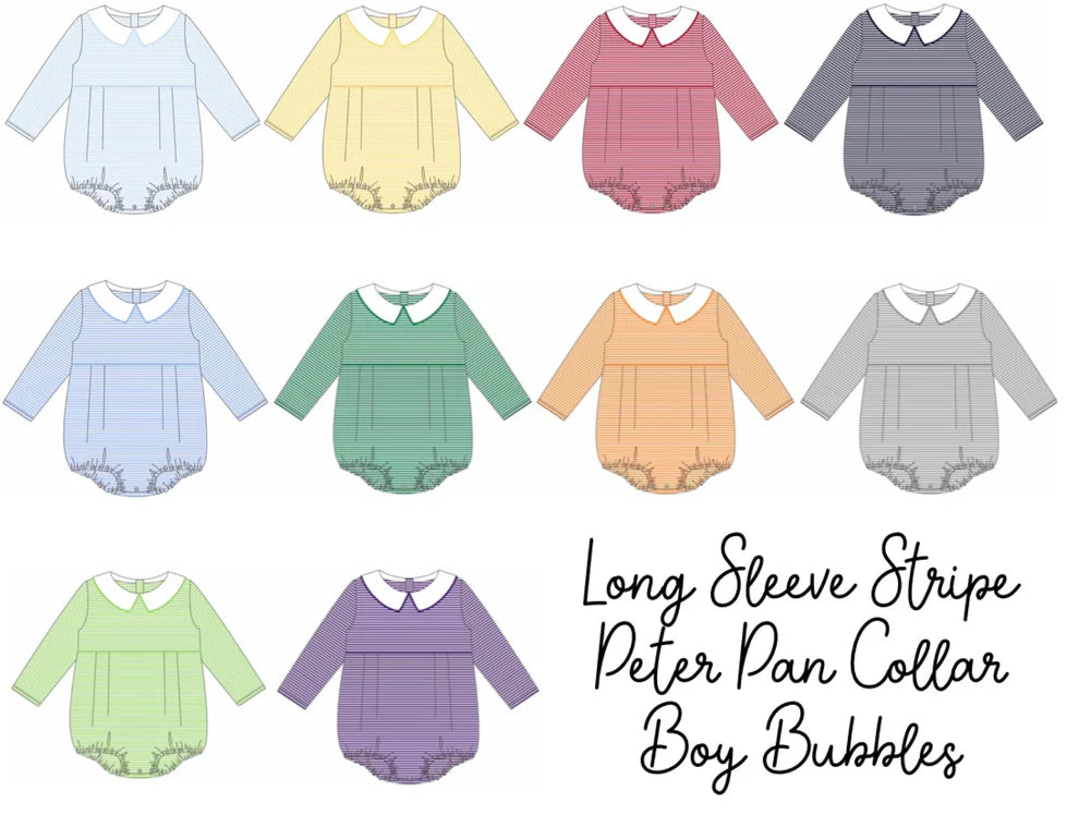 Long Sleeved Striped Bubble with Peter Pan Collar