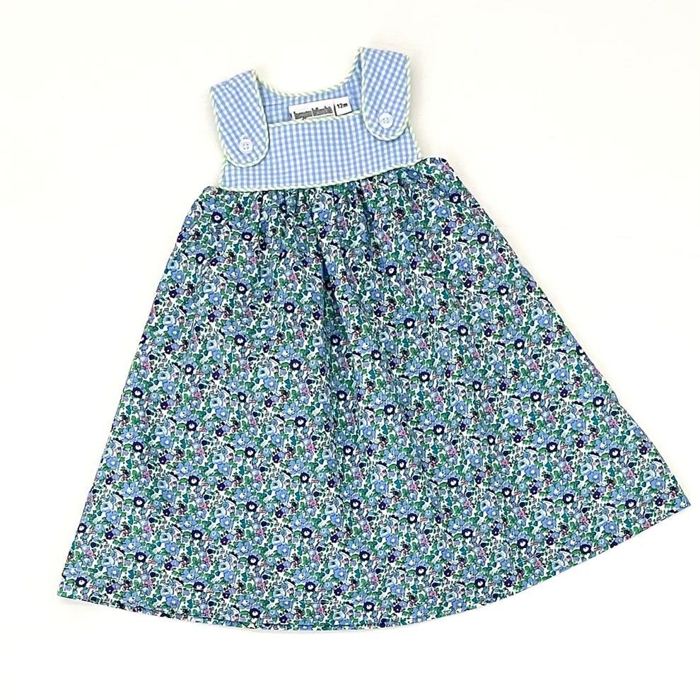Gingham and Floral Tab Dress
