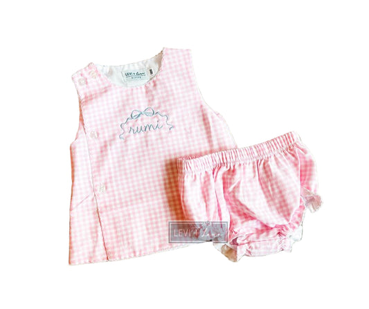 Pink Gingham Set