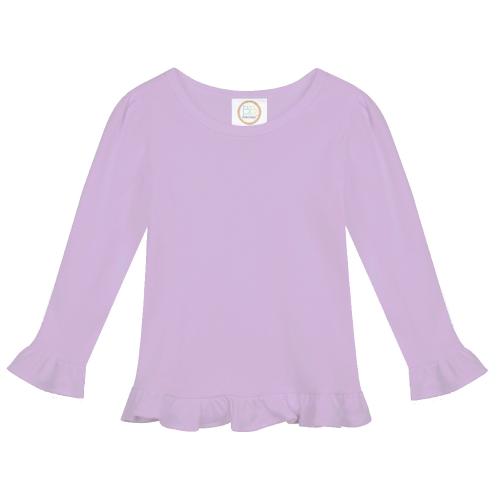 Girls Long Sleeve Ruffle Hem Shirt