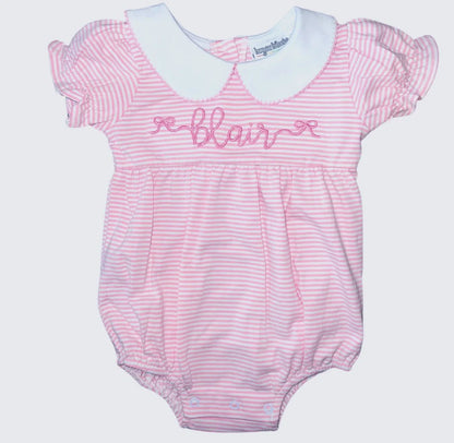 Striped Peter Pan Collar Bubble