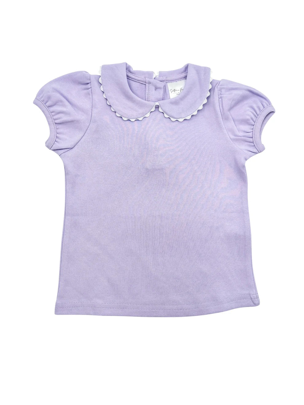 Short Sleeved Scalloped Collar Shirt