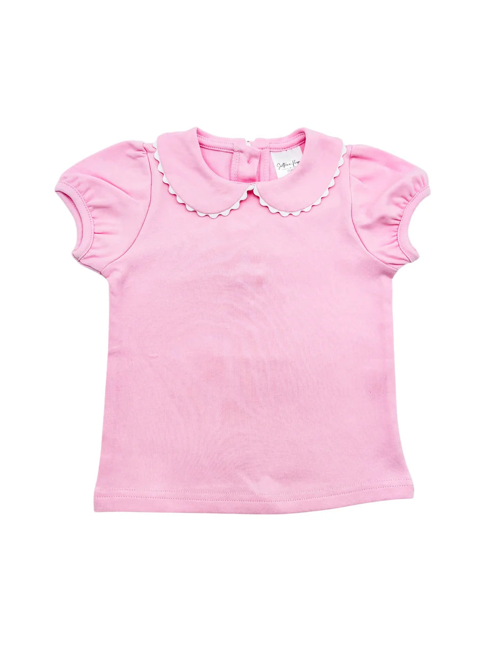 Short Sleeved Scalloped Collar Shirt