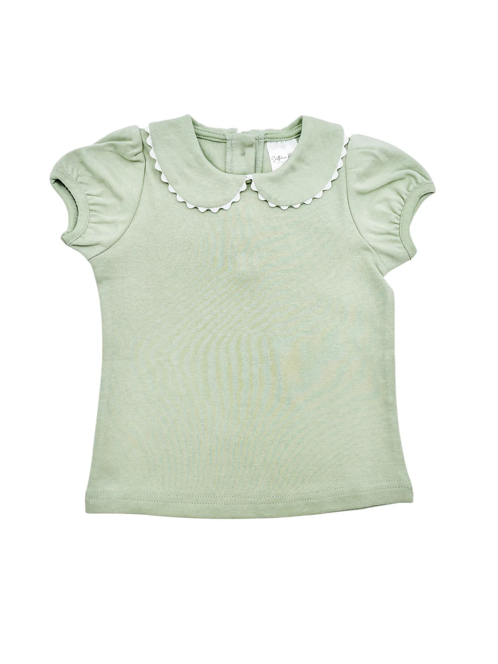 Short Sleeved Scalloped Collar Shirt