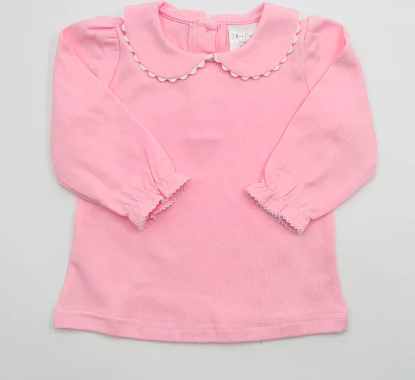 Long Sleeved Scalloped Collar Shirt