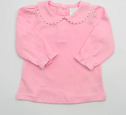 Long Sleeved Scalloped Collar Shirt