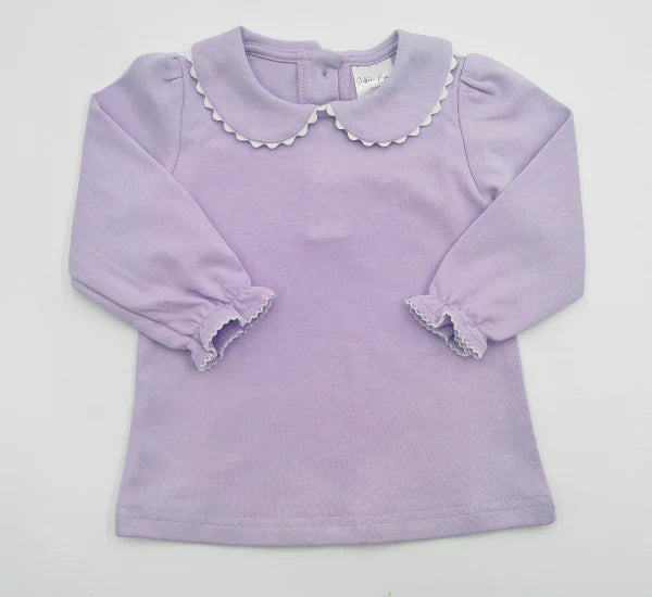 Long Sleeved Scalloped Collar Shirt