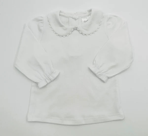 Long Sleeved Scalloped Collar Shirt