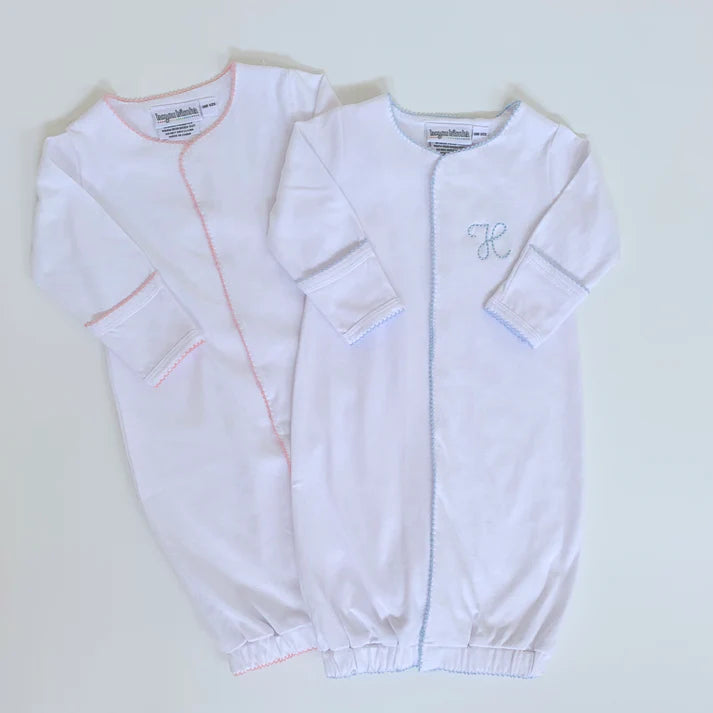 Baby Picot trim snap gown