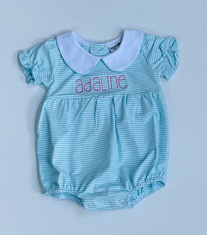 Striped Peter Pan Collar Bubble