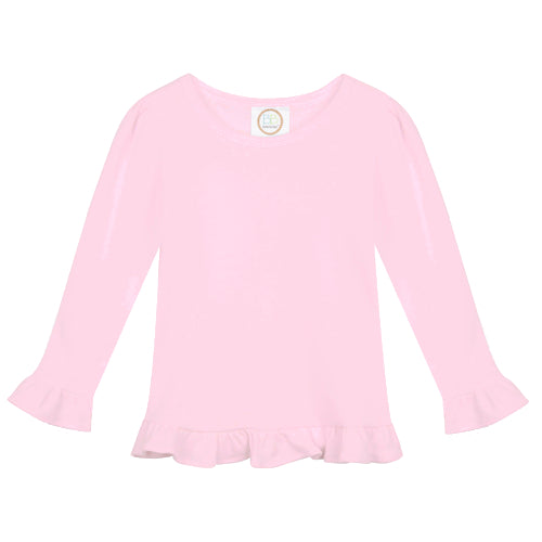Girls Long Sleeve Ruffle Hem Shirt
